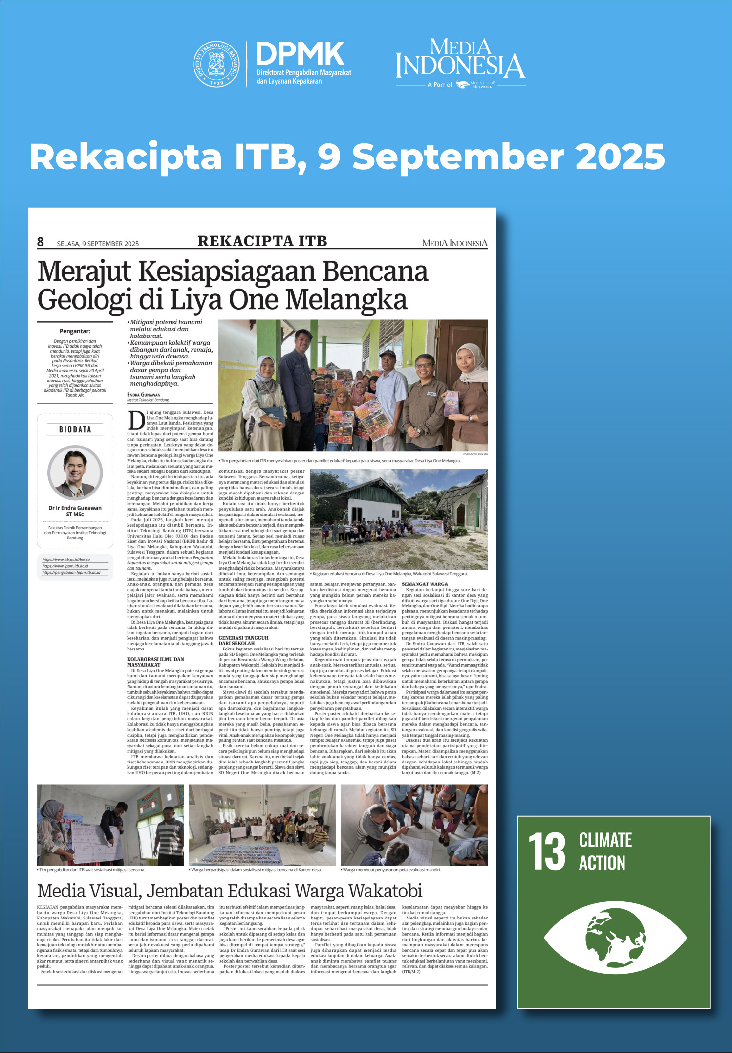 Merajut Kesiapsiagaan Bencana Geologi di Liya One Melangka