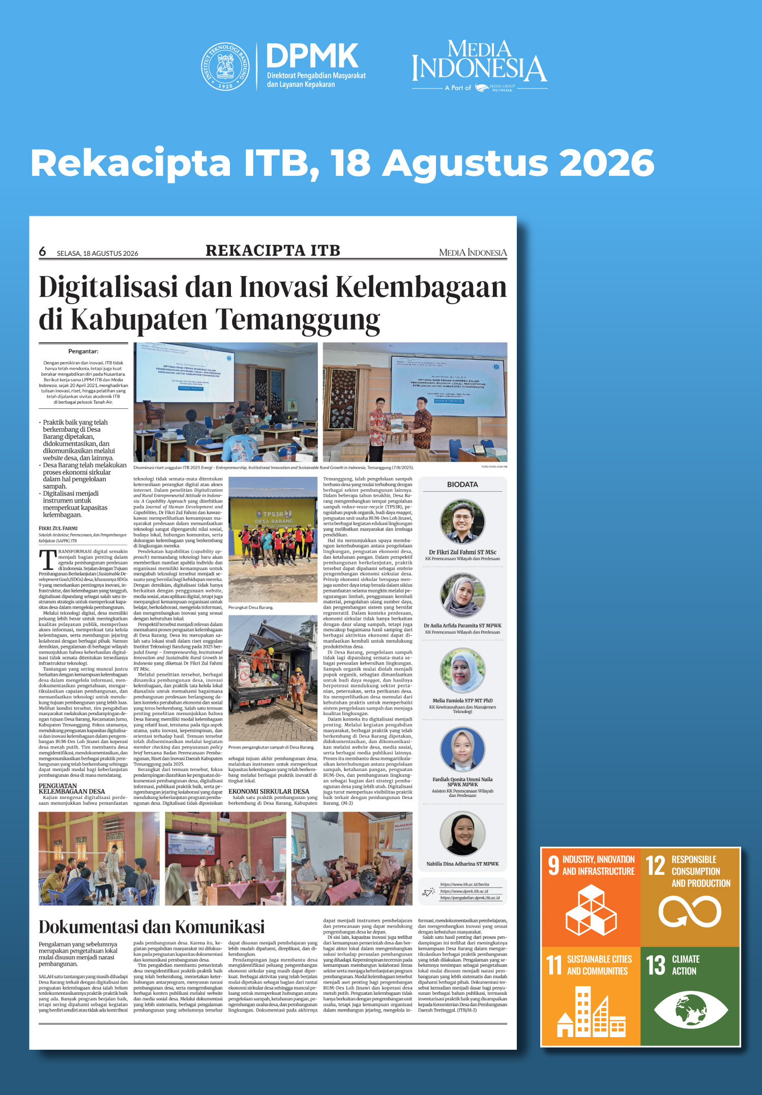 Digitalisasi dan Inovasi Kelembagaan di Kabupaten Temanggung